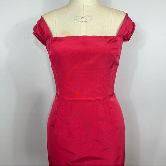 Carolina Herrera NWT Azalea Pink Off Shoulder Trumpet Evening Gown Size 16 - Picture 7 of 12